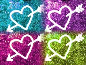 glitter hearts